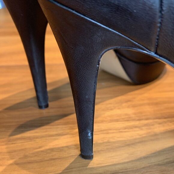 Nine west, leather, bootie, platform stiletto heel sz 8 M, black, EUC - Picture 9 of 16